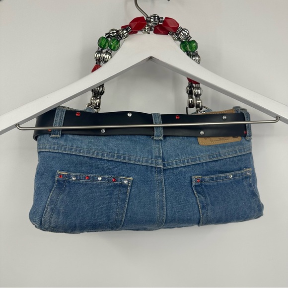 Vintage Y2K Christmas Denim Mini Bag Early 2000s Snowman - Picture 5 of 6